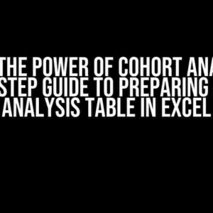 Unlock the Power of Cohort Analysis: A Step-by-Step Guide to Preparing a Cohort Analysis Table in Excel